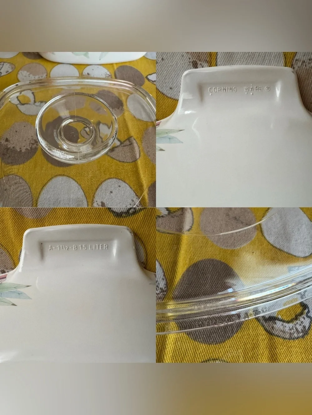 Vintage Corningware 1.5 liter Peony Floral square dish with lid